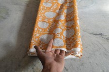 15 Yard Hand Block Floral Fabric 100 Cotton NO TARRIF CHARGES 100 ZK-385