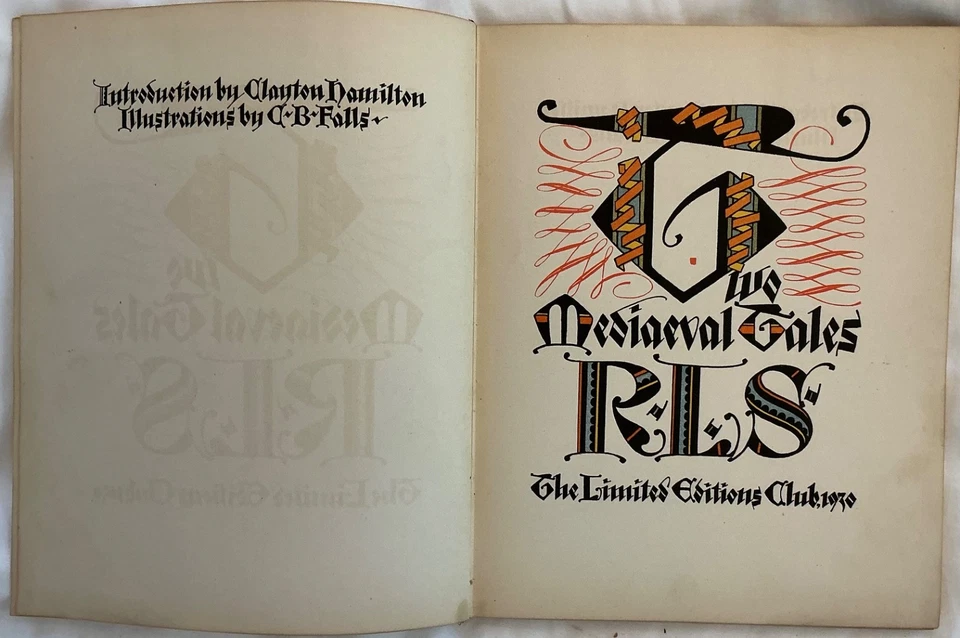 Rare #1473 of 1500 signed copies, Two Mediaeval Tales; Robert Louis Stevenson - Image 2 of 4