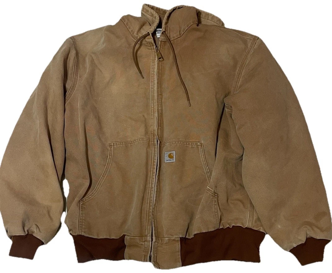 Vintage Carhartt Jacket Mens XL Brown Regular J131 Thermal Lined Duck Canvas