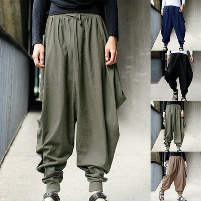 Japanische Street Style Haremshose für Herren Baggy Hippie Hakamahose Urban