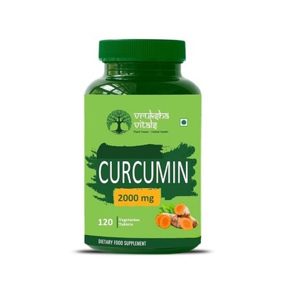 Vruksha Vitals Curcumin Tablets 2000mg, 120 Tablets