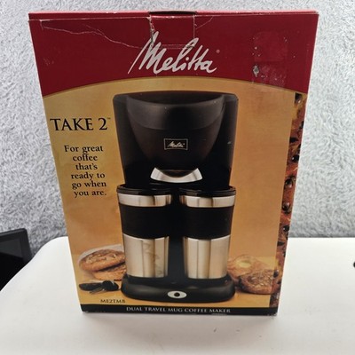 Melitta ME2TMB Dual Coffee Maker Take 2 Stainless Steel Travel Mug Coffee Maker