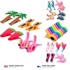 8 Pcs Beach Towel Clips for Beach Chairs Jumbo Size Towel Clips Beach Towel H...