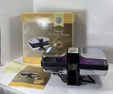 VILLAWARE PREGO PIZZELLE BAKER 3600-NS ORIGINAL BOX INSTRUCTIONS TESTED