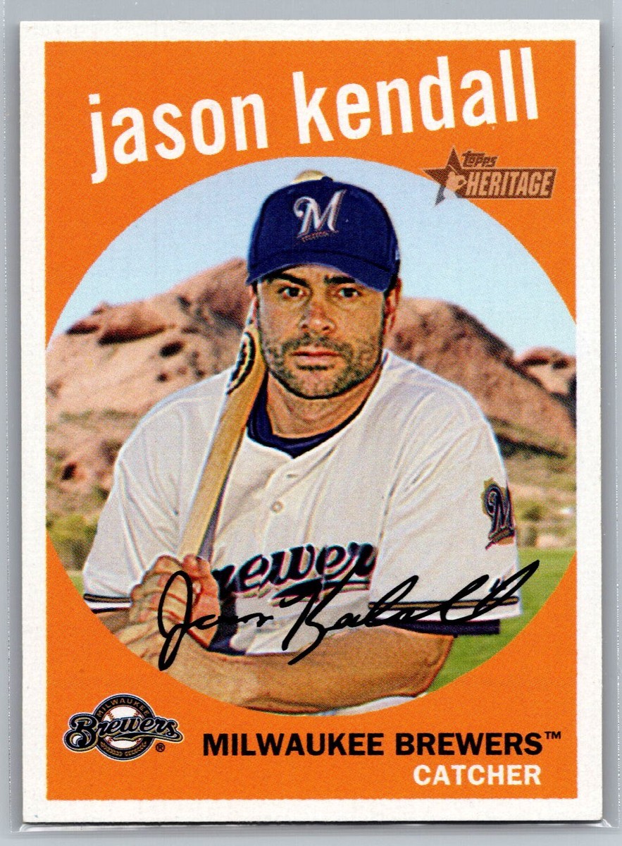 Jason Kendall 2008 Topps Heritage BASEBALL #44 Milwaukee Brewers