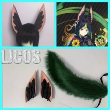 Cosplay Props Genshin Impact Tighnari EVA Headgear Hairpin Ear 60cm Plush Tail