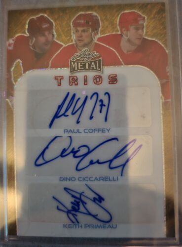 2024 Leaf Metal Trios Gold Shimmer Paul Coffey Dino Ciccarelli Keith Primeau 1/1 - Picture 1 of 2
