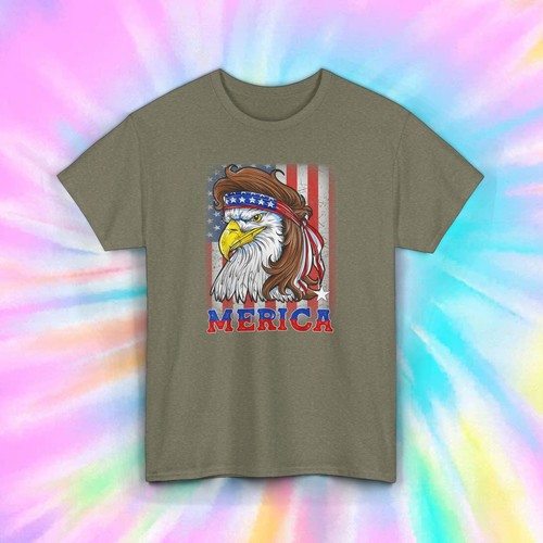 'Merica Eagle Shirt | Patriotic USA Graphic Tee | American Pride Bald Eagle Gift - Picture 3 of 10