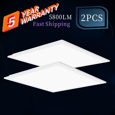 2x2FT LED Flat Panel Troffer Light,45W 5000K Recessed Back-Lit Drop Ceiling Lamp