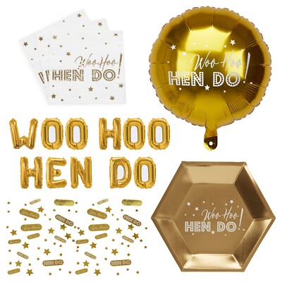 Neviti Woo Hoo Hen Party Dekorationen & Partyartikel - Teller Servietten Ballons