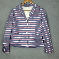 NWT Gap The Academy Blazer Preppy Collegiate Womens 12 Multicolor Striped Cotton