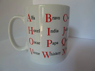 NATO Alphabet Mug Alfa Bravo Gift Present Tea Coffee Police Army Dad Sailor