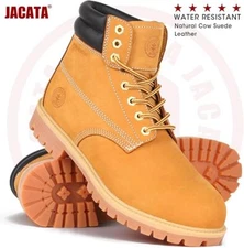 Jacata Men's Winter Snow Work Boots Shoes 6" Premium Waterproof Leather 8601