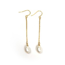 Freshwater Pearl Drop Earrings, Bridesmaid Bride Pearl Earrings, Girlfriend Gift