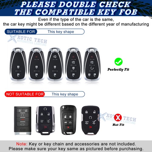 For Chevy Camaro Malibu Cruze Spark Full Seal TPU Key Fob Case Cover Anti-shock - Foto 2 di 6