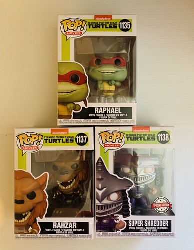 Funko Pop Vinyl - TMNT - SUPER SHREDDER #1138 & RAHZAR #1137 & RAPHAEL #1135