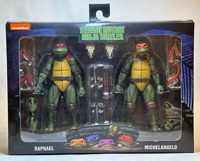 NECA Teenage Mutant Ninja Turtles The Movie RAPHAEL LEONARDO Action Figure 2Pack