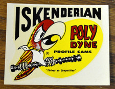 Original Vintage Isky Water Decal Drag Racing Hot Rod Flathead Bonneville Old 2