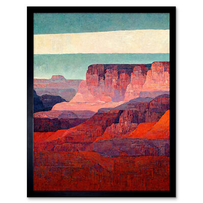 Abstraktes gerahmtes Wandbild Grand Canyon Arizona Landschaft Druck 9 x 7 Zoll