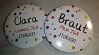 B133 - Polka Dot Confetti Buttons JGA Bridal Name Hen Party Button