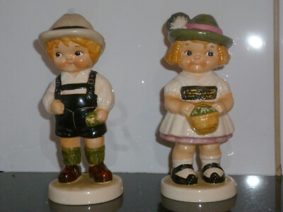 2 Figuren Dolly Dingle Goebel Bauer Hans + Bäuerin W. Germany  1981 signiert ?