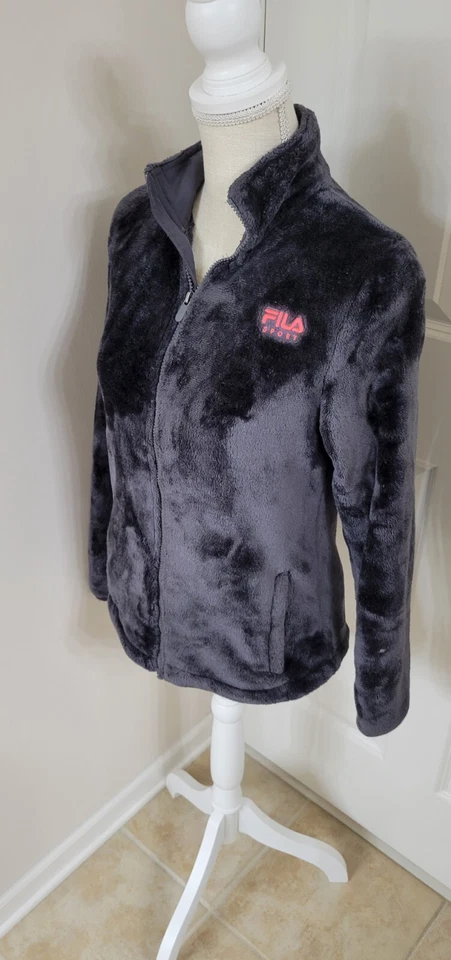 Chaqueta Fila Sport Niñas Gris Suave Acogedora Imitación Piel Cremallera Talla 16 XL Foto 2 de 4