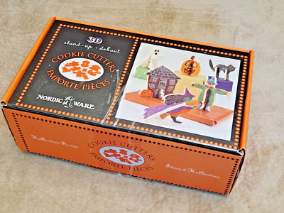 Nordic Ware HALLOWEEN 3D Stand Up COOKIE CUTTERS Haunted House Cat Pumpkin