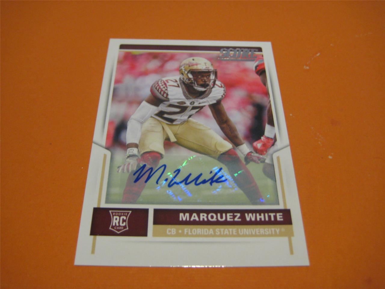 2017 Panini Score Auto Autograph #345 Marquez White Florida State Cowboys