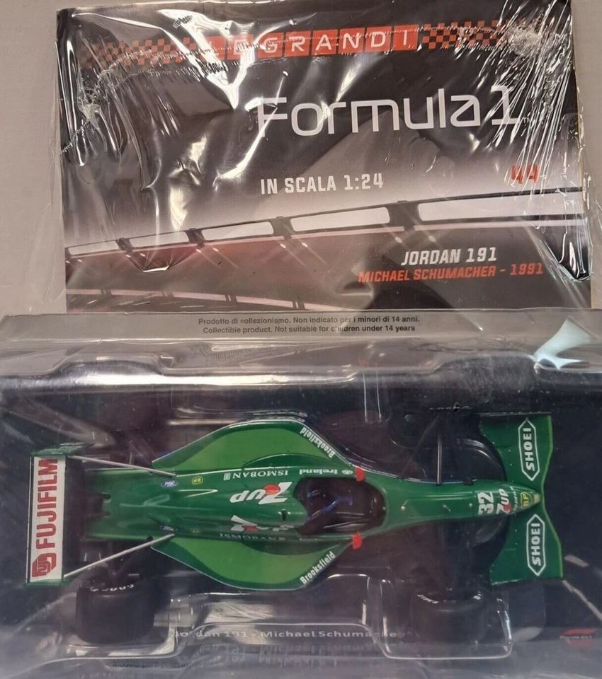 NEWS: 1:24 F1 JORDAN 191 Michael Schumacher 1991 ALTAYA +Magazine - Immagine 4 di 4