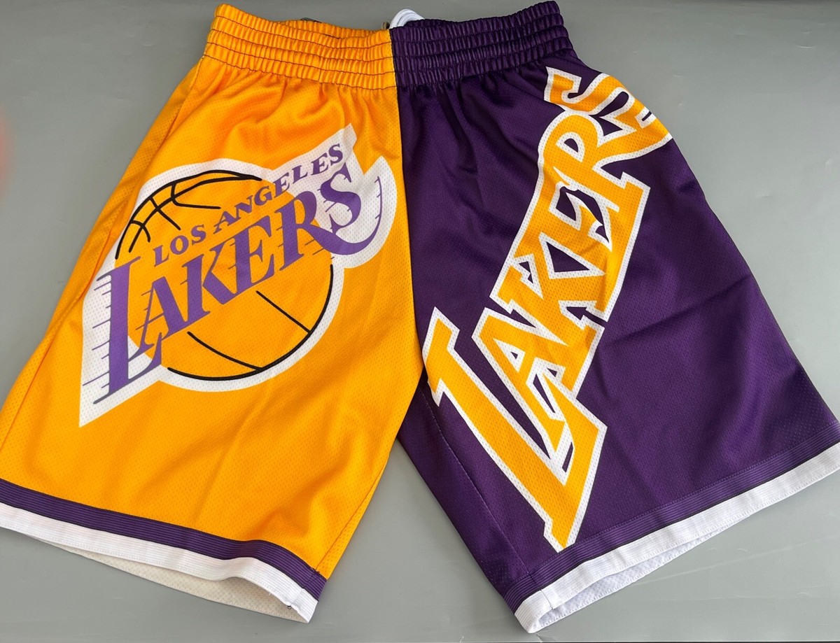 NWT Los Angeles Lakers Mitchell Ness Big Face Fashion Shorts