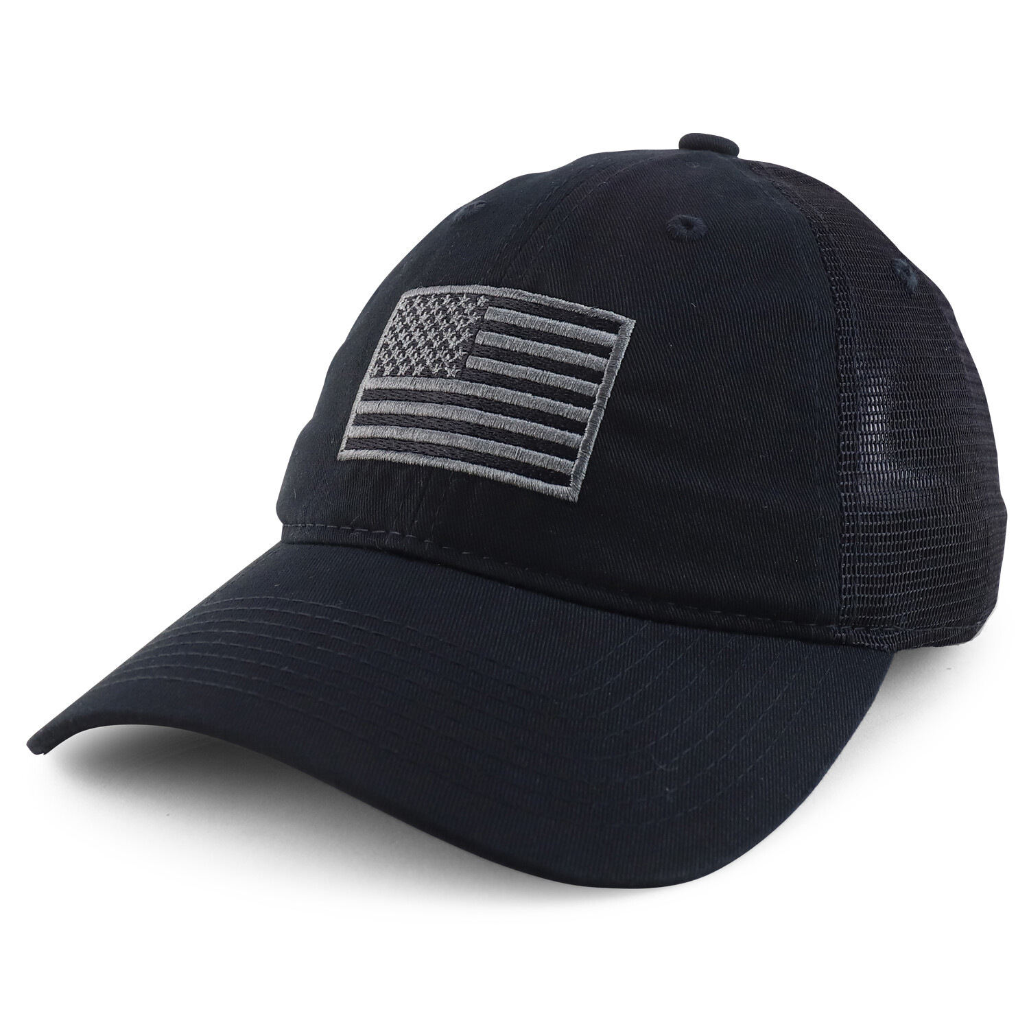 Soft Cotton Crown American Flag Embroidered Mesh Back Cap - Unisex Adjustable - Free Shipping