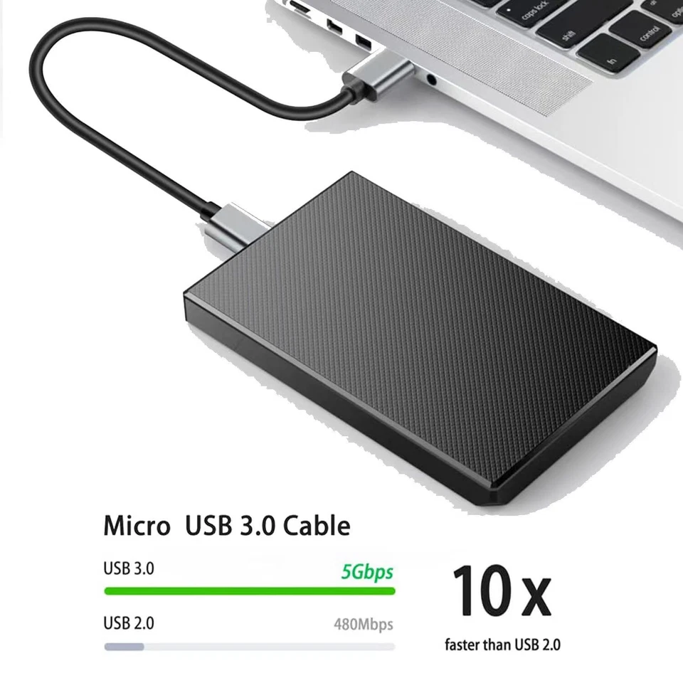 USB 3.0 Hard Drive Braided Cable 5Gbps for Portable External Hard Drive Xbox PS - Image 2 of 4