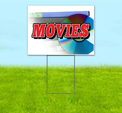 MOVIES 18x24 Yard Sign Corrugated Plastic Bandit Lawn USA CD DVD BLU ...