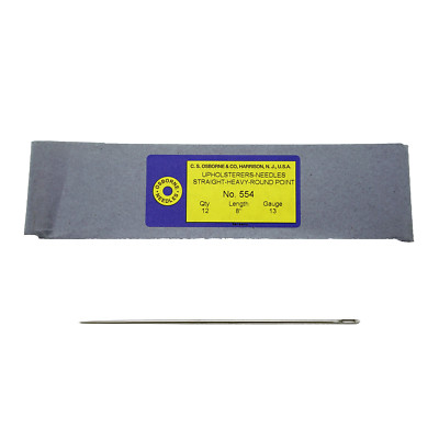 C.S. Osborne Heavy Single Round Point Needle #554, 8'' Long, 13 Gauge - 12/Pk