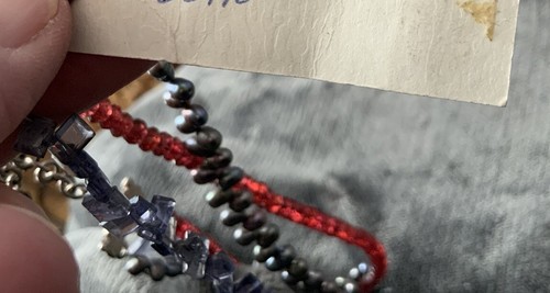 Designer Artisan SS Granat Perle Iolite 3 Stränge Halskette 16-19"" Neu mit Etikett schön - Bild 2 von 3