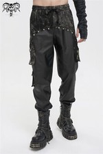 Devil Fashion MenBlack Gothic Punk Rivet Daily Wear Long Loose Casual Pants