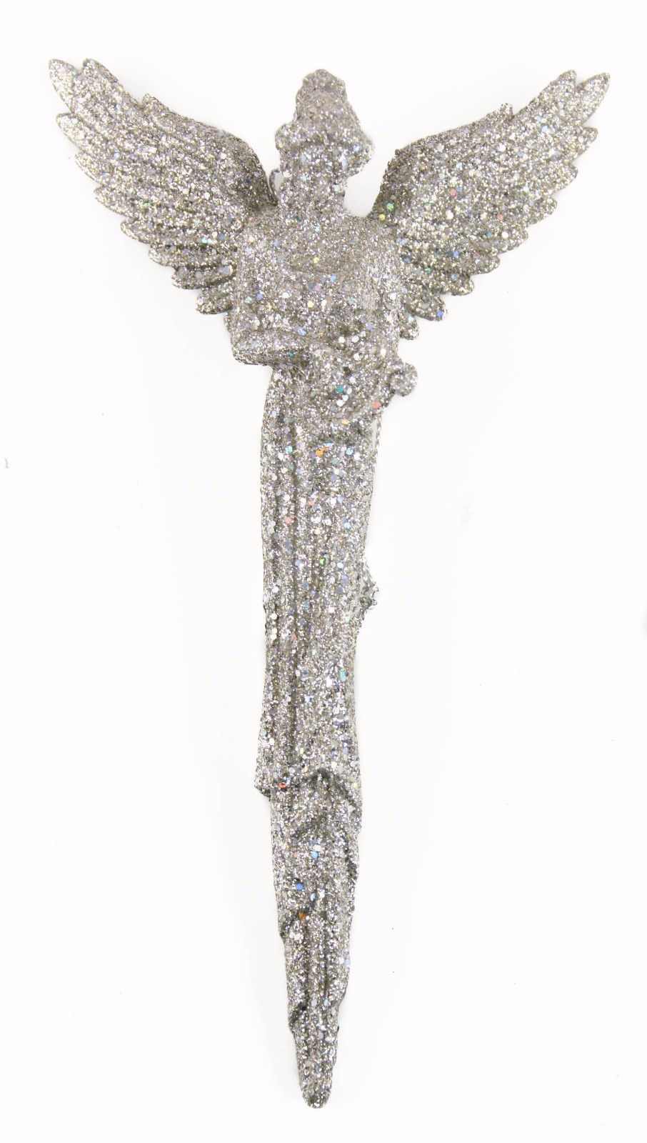 Long Silver Plastic Angel Christmas Tree Ornament Holiday Decor