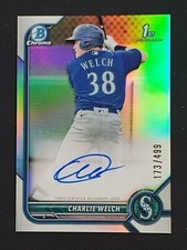 2022 BOWMAN CHROME CHARLIE WELCH 1ST AUTO REFRACTOR /499 #CPA-CW MARINERS