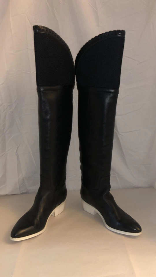 39 US 9 ❤️ Alexander Wang Lovanni Black Leather Over the Knee Thigh High Boots - Image 3 of 4