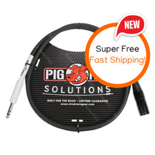 Pig Hog PX4T3 Solutions XLR Male to 1/4" TRS Male Patch Cable 3-ft - NEW
