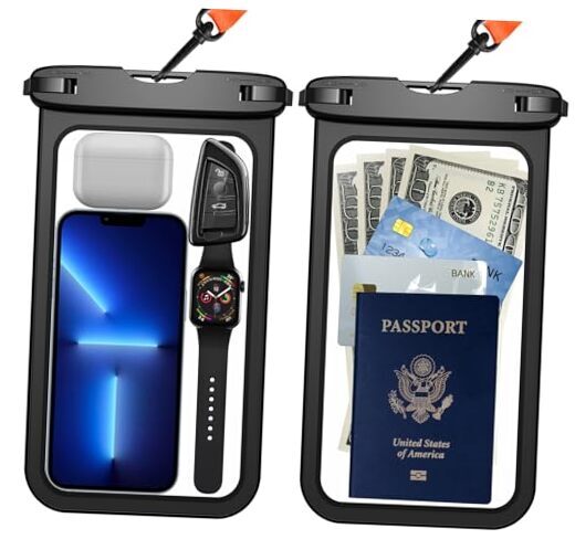 2 Pcs Waterproof Phone Pouch, [Up to 10