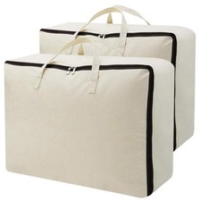 Set of 2 Storage Bags with 3-Side Zip Open & Handles House Move or Winter Gar...
