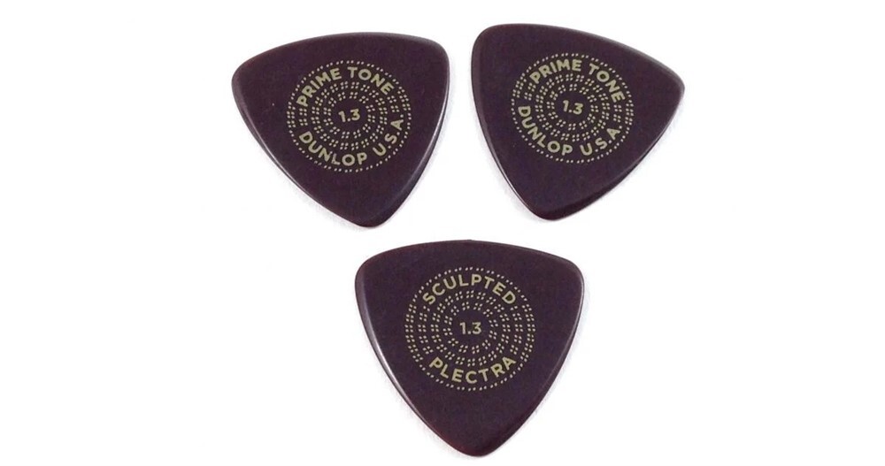 NEW Dunlop 517P Primetone Smooth Triangle Picks (3), 1.3mm