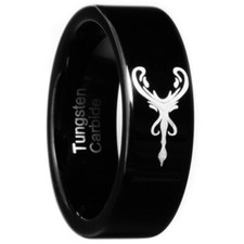 8mm Tribal Design Tungsten Carbide Ring Band Size 8