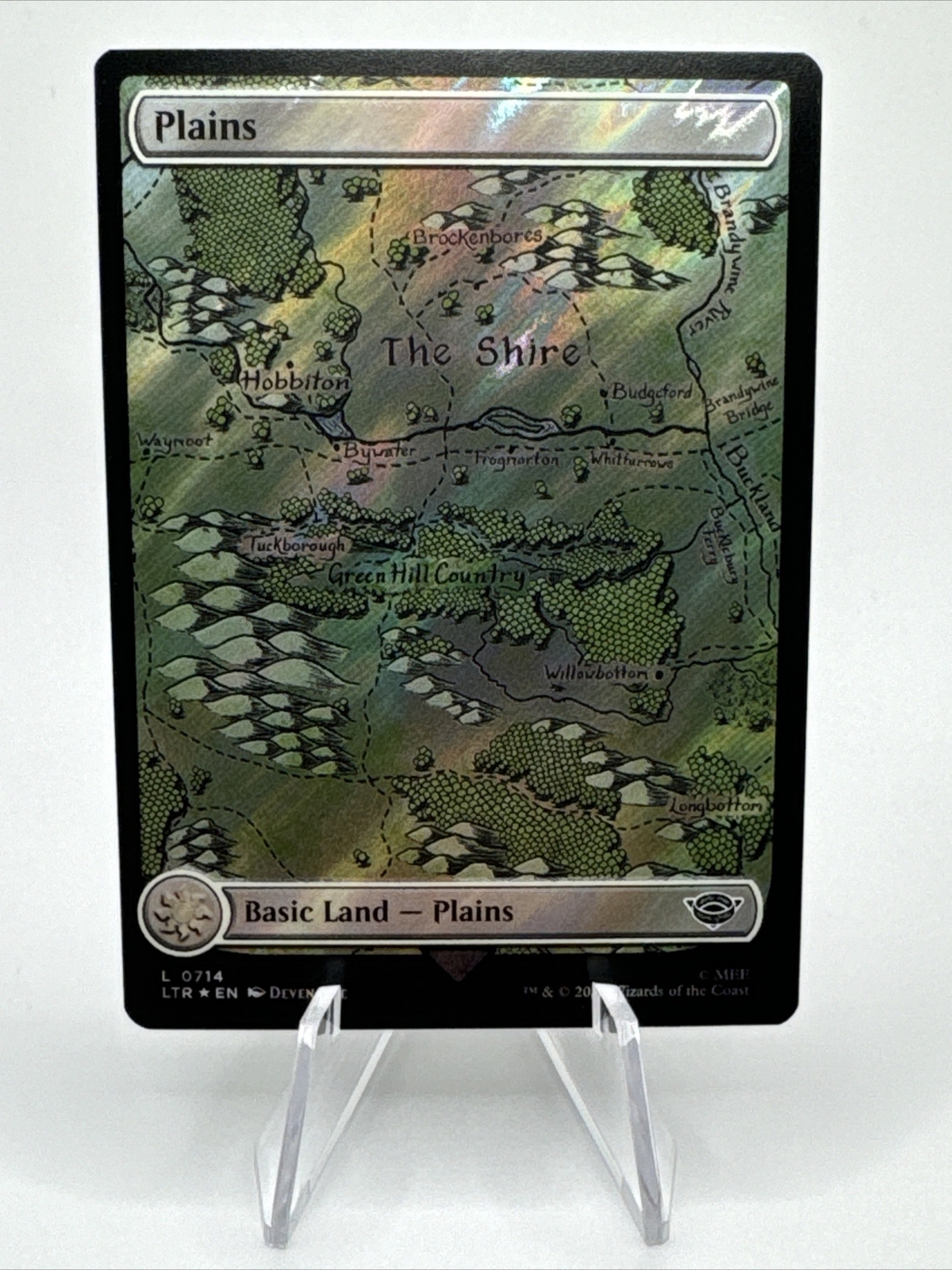 1x Plains # 0713, Full Art Surge Foil, Lord of the Rings, Magic MTG NM