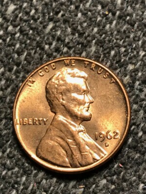 1962 D Penny - D over D mint mark - D/D/O red penny 