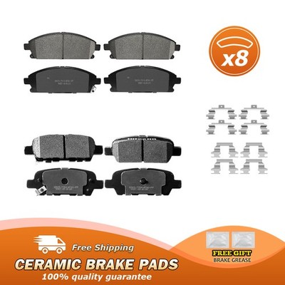 Front Rear Ceramic Brake Pads w/Hardware for 2005 - 2006 Nissan Quest X-Trail