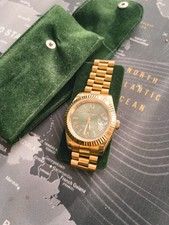 Seiko Mod Automatic Watch - Rose Gold , Olive Green Dial