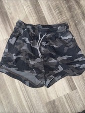 Athleta girl 12 large camo athletic shorts black camouflage casual summer
