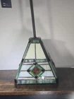 Vintage Tiffany Like Mission Style Stained Glass Hanging Pendant